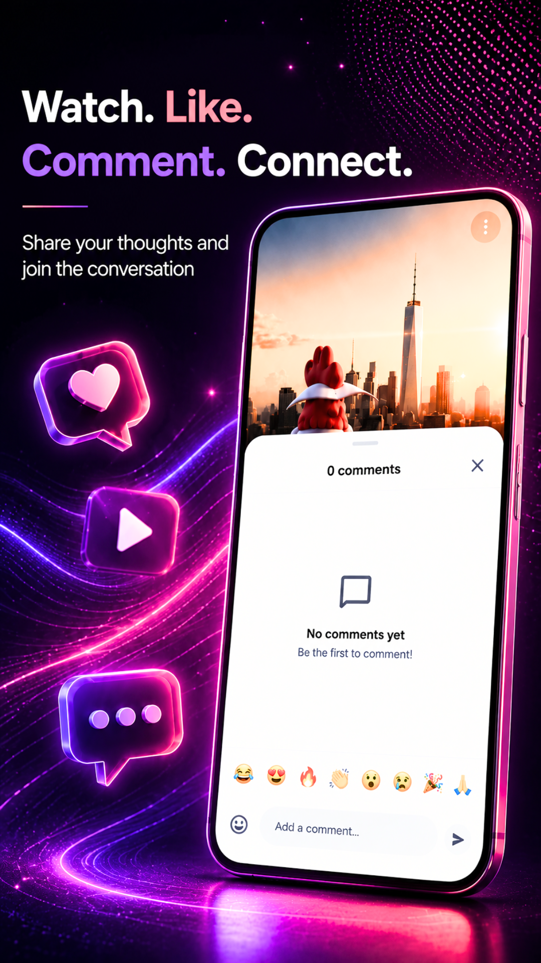 VIDZO video comments and engagement screen